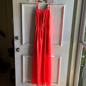 Neon Pink/Orange maxi dress